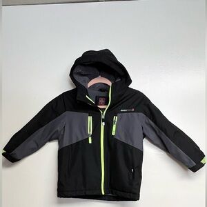 Swiss Tech Black and Gray Jacket with Neon Highlights